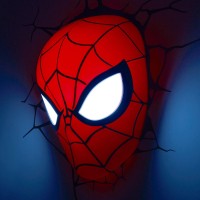 3Dlightfx 816733002224 Marvel Spiderman Mask 3D Deco Light Plastic Red