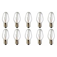 Cec Industries 10C7/120V Bulb 10-Watt C7 Appliance Incandescent Light Bulb, 120V, E12 Candelabra Base, C-7 Shape (10-Pack)