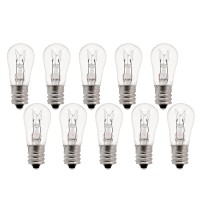 Cec Industries 6S6/120V S6 Incandescent Light Bulb, 120V, 6W, E12 Candelabra Base, (10-Pack)