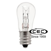 Cec Industries 6S6/120V S6 Incandescent Light Bulb, 120V, 6W, E12 Candelabra Base, (10-Pack)