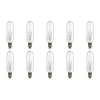 Cec Industries 15T6-145 Miniature Bulbs, 145V, 15W, T6 Shape, E12 Candelabra Standard Base (10-Pack)