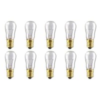 Cec Industries 6S6/12V Bulb, S6 Incandescent Light Bulb, 12V, 6W, E12 Candelabra Base (10-Pack)