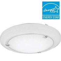 Lithonia Lighting Fmvell 14 20840 M4 14-Inch 4000K Led Round Flush Mount With Nickel Ring And Double Prong Finial Accents, White