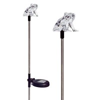 Tricod E2179 Frog Solar Powered Garden Yard Stake Light, Medium, 2-Piece