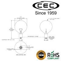 Cec Industries 20-99C 10-Watt C7 Appliance Incandescent Light Bulb, 120V, E12 Candelabra Base, C-7 Shape (4-Pack)