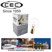 Cec Industries 20-99C 10-Watt C7 Appliance Incandescent Light Bulb, 120V, E12 Candelabra Base, C-7 Shape (4-Pack)