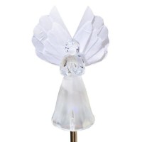 Solar Frosty Praying Angel Garden Light, Fiber Optic Wing