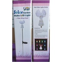 Solar Frosty Praying Angel Garden Light, Fiber Optic Wing