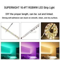 Supernight Rgbww Led Strip Light Ip65 Waterproof Rgb Color Changing Rope Lighting With Warm White 3500K Color 16.4Ft 300Leds 5050 Tape Light (Rgb + Warm White)