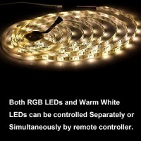 Supernight Rgbww Led Strip Light Ip65 Waterproof Rgb Color Changing Rope Lighting With Warm White 3500K Color 16.4Ft 300Leds 5050 Tape Light (Rgb + Warm White)