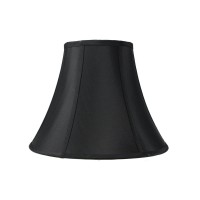 7X14X11 Black With Gold Lining Bell Lampshade With Brass Spider Fitter - Perfect For Small Table Lamps, Desk Lamps, And Accent Lights -Medium, Black