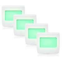 Maxxima Mini Green Always On Led Night Light, Pack Of 4, Ideal For Bedrooms, Bathroom, Kitchens, Kids Nursery, Hallways, Stairs