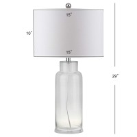 Safavieh Lighting Collection Glass Bottle Clear 30Inch Bedroom Living Room Home Office Desk Nightstand Table Lamp Set Of 2 Led