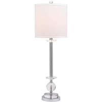 Safavieh Lighting Collection Marla Modern Crystal Candlestick 31-Inch Bedroom Living Room Home Office Desk Nightstand Table Lamp Set Of 2 (Led Bulbs Included)