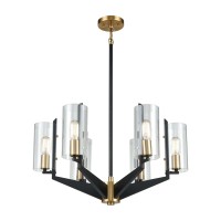 Blakeslee 6 Chandelier Matte Black/Satin Brass