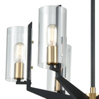 Blakeslee 6 Chandelier Matte Black/Satin Brass