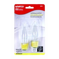 Satco 25 watts B11 Incandescent Bulb 210 lumens Soft White Decorative 2 pk