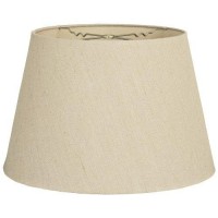 Royal Designs, Inc. Tapered Shallow Drum Hardback Shade, Hb-606-14Lnbg, Linen Beige, 9.5 X 14 X 9.5