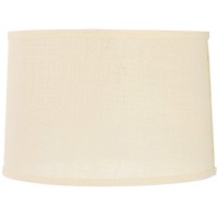 Beige Burlap Medium Drum Lamp Shade 15