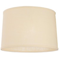 Beige Burlap Medium Drum Lamp Shade 15