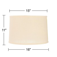 Beige Burlap Medium Drum Lamp Shade 15