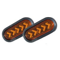 Radiant 2 Amber Sequential Oval Led Light Sealed 6 7/16