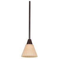 Sunset Lighting F1011-62 Pendant With Tea Stained Shades, Rubbed Bronze Finish