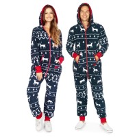 Tipsy Elves Blue Fair Isle Mens Ugly Christmas Sweater Jumpsuit Cozy Adult Jumpsuit Size Xx-Large