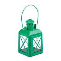 Package 1 EABrighten your living space indoors or outdoors with a pop of vibrant green and the shimmering shine of candlelight This charming railroadstyle candle lantern features a large handle and hinged door Item weight 06 lb 3 x 3 14 x 5 12 high 8 14 h