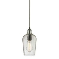 Elk Lighting 10331/1Clr Hammered Glass Collection 1 Light Mini Pendant, 10 X 5 X 5