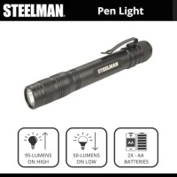 Steelman Led Pen Light 2Aa Batteries Black