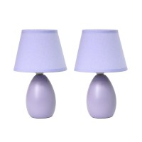 Mini Egg Oval Ceramic Table Lamp 2 Pack Set