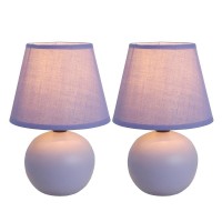 Mini Ceramic Globe Table Lamp 2 Pack Set