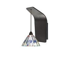 Wac Lighting Ws72-G518Dic/Rb Eden Pendant Fixture Wall Sconce With Glass, One Size, Dichroic/Rubbed Bronze