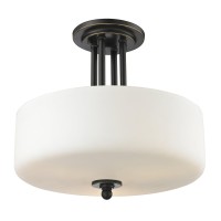 Z-Lite 414Sf 3 Light Semi Flush Mount, Olde Bronze