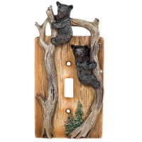 Bears On Tree Limb Electrical Resin Switch Plate Cover