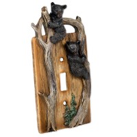 Bears On Tree Limb Electrical Resin Switch Plate Cover