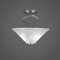 Zilo Semi Flush With 2 Bulbs Shown In Graphite Finish With 12