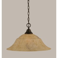 Chain Hung Pendant Shown In Bronze Finish With 20 Italian Marble Glass