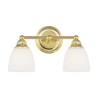 Livex Lighting 13662-02 Somerville 2-Light Bath Light, Polished Brass, 15 X 6.5 X 9