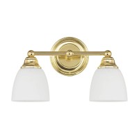 Livex Lighting 13662-02 Somerville 2-Light Bath Light, Polished Brass, 15 X 6.5 X 9