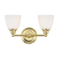 Livex Lighting 13662-02 Somerville 2-Light Bath Light, Polished Brass, 15 X 6.5 X 9