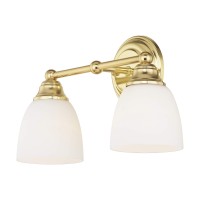 Livex Lighting 13662-02 Somerville 2-Light Bath Light, Polished Brass, 15 X 6.5 X 9