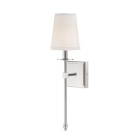 Savoy House 9-302-1-109, Monroe 1-Light Sconce, Polished Nickel