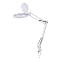 Bostitch Led Magnifying Desk Lamp With Clamp Mount, Energy-Efficient Leds, Dimmable, 4.5W, 480 Lumens, White (Vled600)