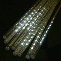 Homego Ome 50Cm 8 Tube 240 Leds Snowfall Meteor Rain Light Tube For Christmas Xmas Decoration Holiday Decoration With Us Plug White Color