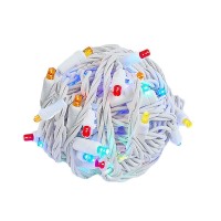 Novelty Lights 50 Light Led Christmas Mini Light Set, Outdoor Lighting Wedding Patio String Lights, Multi, White Wire, 25 Feet