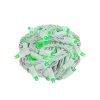 Novelty Lights 50 Light Led Christmas Mini Light Set, Outdoor Lighting Wedding Patio String Lights, Green, White Wire, 25 Feet