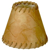 Royal Designs Inc Round Faux 2 Tone Leather Chandelier Basic Shade Cs9736 Medium Brown 3 X 6 X 5