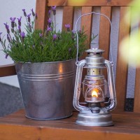 Feuerhand Outdoor Kerosene Fuel Lantern, Baby Special 276 Galvanized Hurricane Lamp For Camping Or Patio, 10 Inches, Unpainted